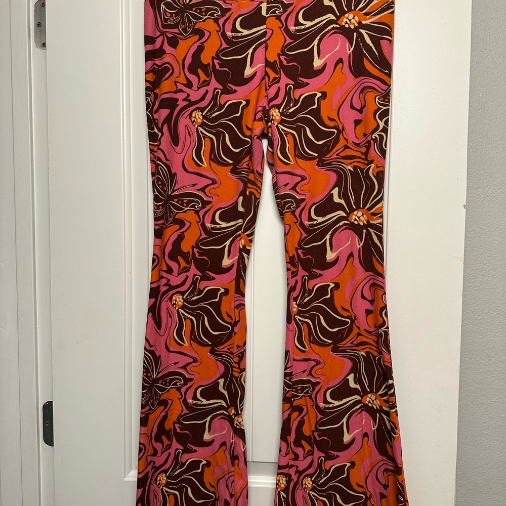 Vibrant Floral Women's Bell Bottom Pants